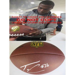 Tevin Coleman San Francisco 49ers signed, autographed, Duke football, COA proof